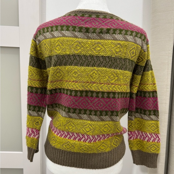 Chelsea & Violet Multicolor Patchwork Stripes Knit Sweater - Picture 2 of 6